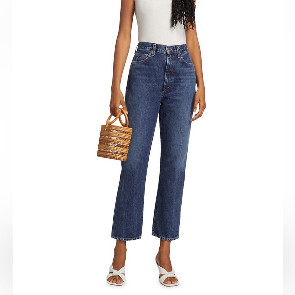 agolde pinch waist straight fit jeans in placebo- size 26